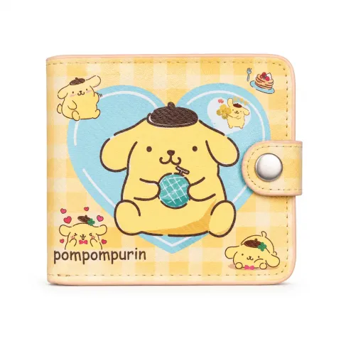 Pompompurin Cute Bifold Wallet with Snap Closure