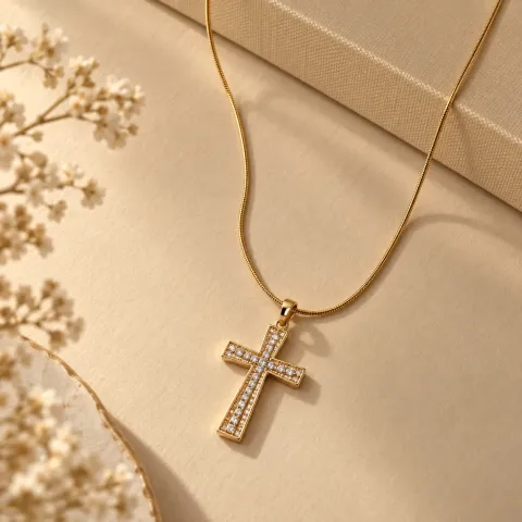 Gold Cross Pendant Necklace