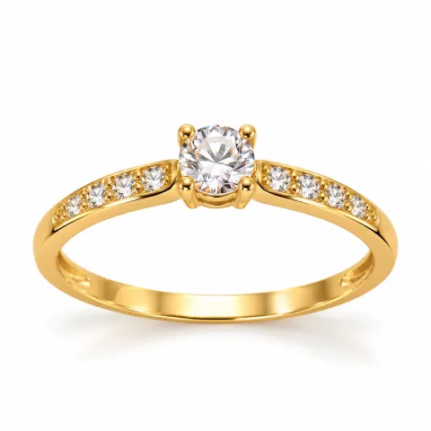 Gold Tone Solitaire Style Ring