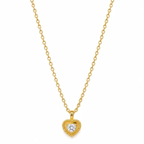 Gold Crystal Heart Necklace