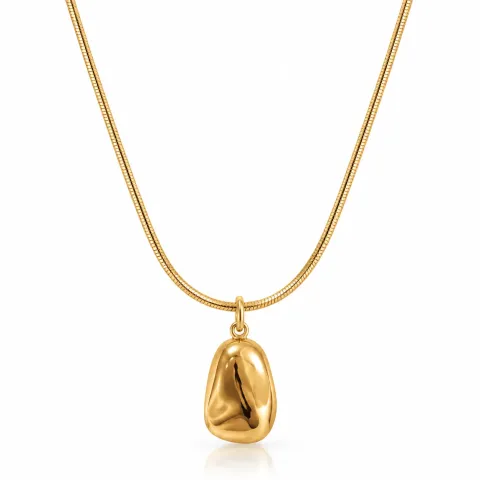 Gold Toned Nugget Pendant Necklace