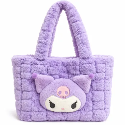 Purple Kuromi Plush Tote Bag